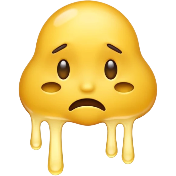 Emoji with annoyed face melting  emoji