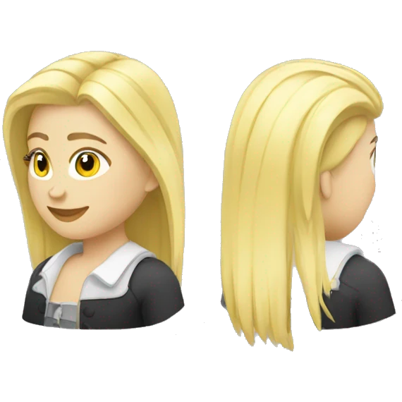  blonde with two cockatiels (one yellow and black and the other all white) emoji