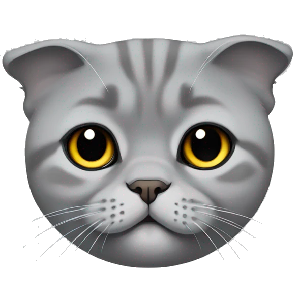 Gray Scottish fold laying emoji