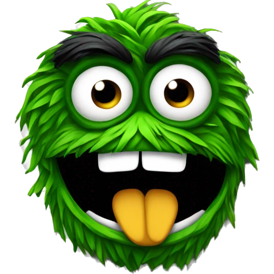 oscar the grouch inside metal trash can emoji
