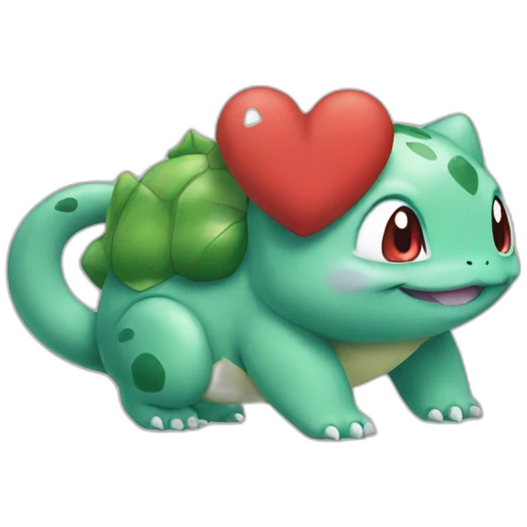 Bulbasaur with heart emoji