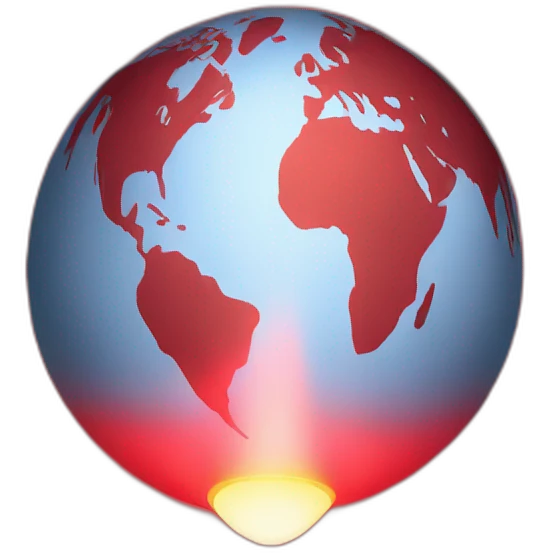 red light spreading across earth emoji