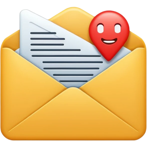 email inbox with unread messages, minimal emoji