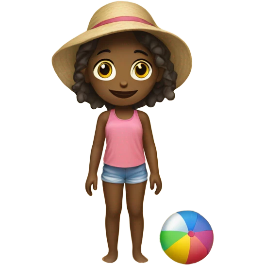 a kid girl on the beach emoji