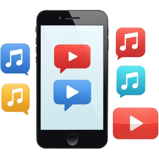 Minimalistic flat vector icon, iOS style, thin black contour on white background. Smartphone with play button and short video frames around it. Clean, no text, no shadows emoji
