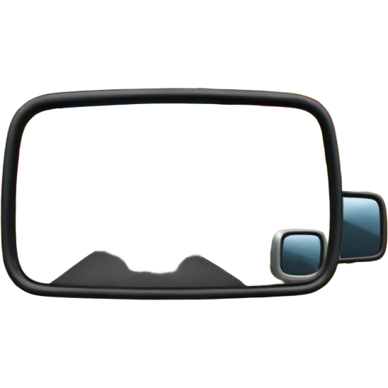 Fall scenery in the rearview mirror of a truck emoji