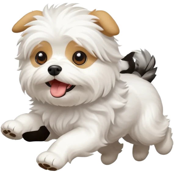 Maltese dog escaping emoji