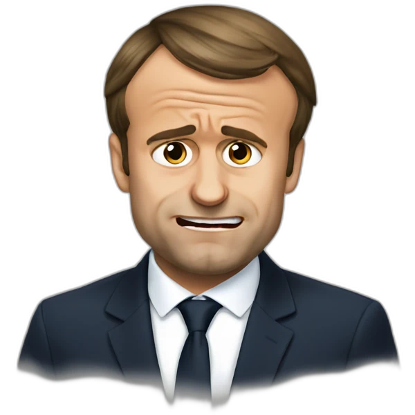 Crying Emmanuel Macron emoji