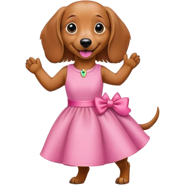Dachshund in a pink dress emoji
