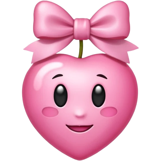 Light Pink cherry emoji with pink bow emoji