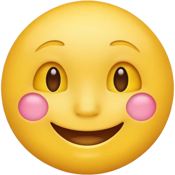 Emoji, yellow round smiling face, closed mouth emoji