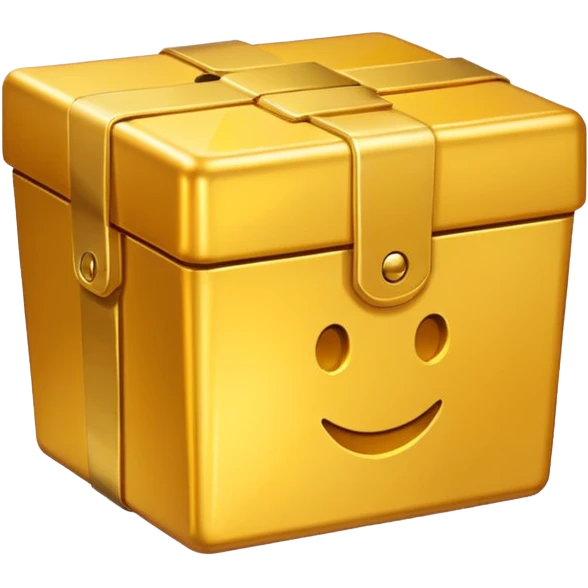 Clean Gold box direct frontal view emoji