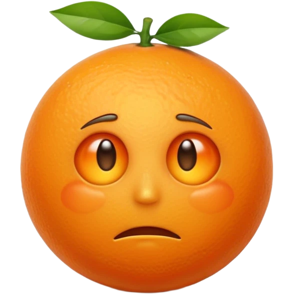 Orange with sad face emoji