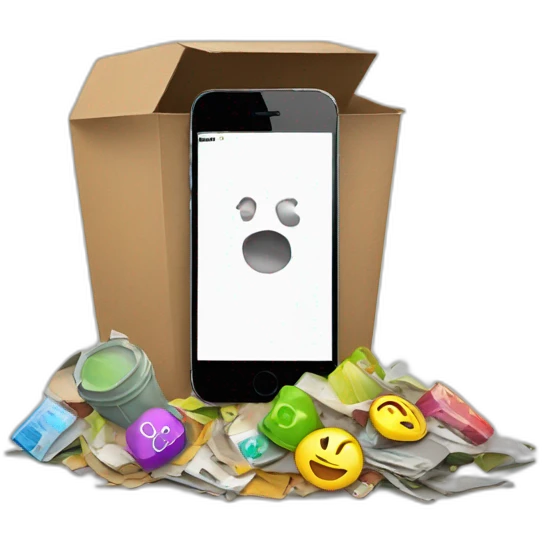 iPhone with open instagram app in a trash emoji