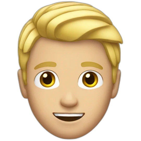 Blond man with a mid air cut  emoji
