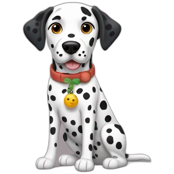 Dalmatian with boba emoji