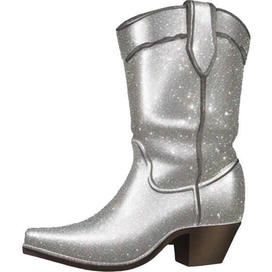 Silver sparkley cowboy boots emoji