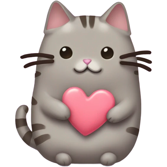 Pusheen the cat with a love heart emoji