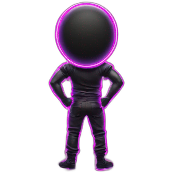 Juicy booty neon sign style man emoji