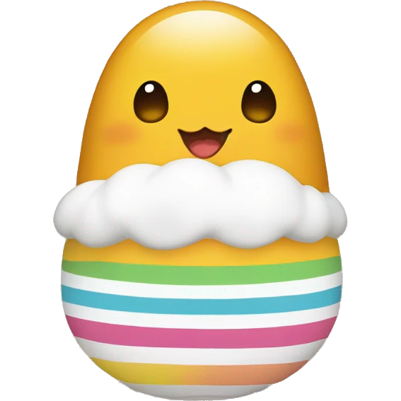 gudetama wearing a multicoloured dress  emoji