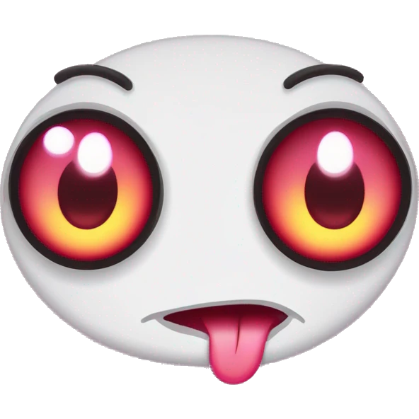 Cartoon in bright neon colours with pale red eyes happy chill eyes half open, in the style of Disney and loony tunes vector art clipart emoji