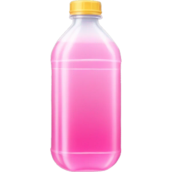 plastic bottle with crystaline pink liquid emoji