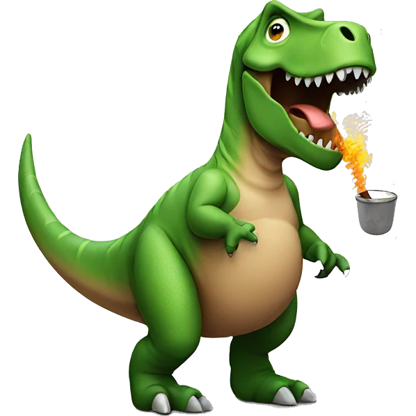 dinosaur smoking emoji