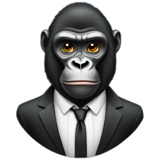 Gorilla wearing a tuxedo emoji