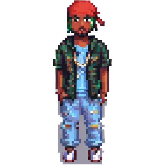 2Pac в полный рост, no background emoji