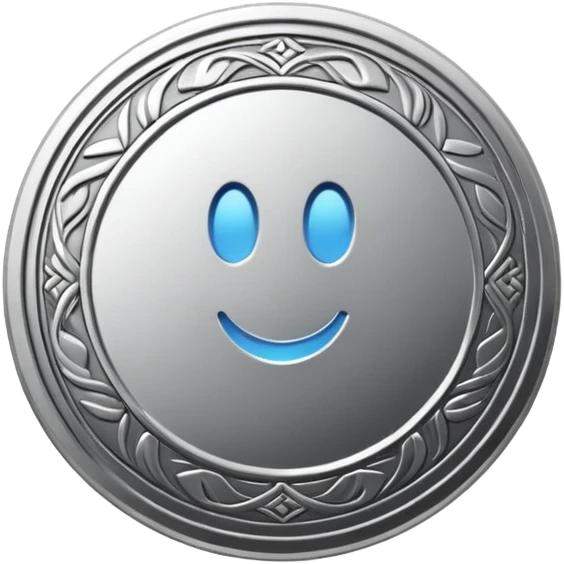 Coin , silver. emoji