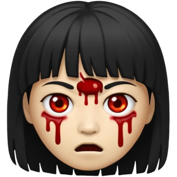 faz um memoji de zoombi igual a mim sou asiatico cabelo preto tipo franja  emoji