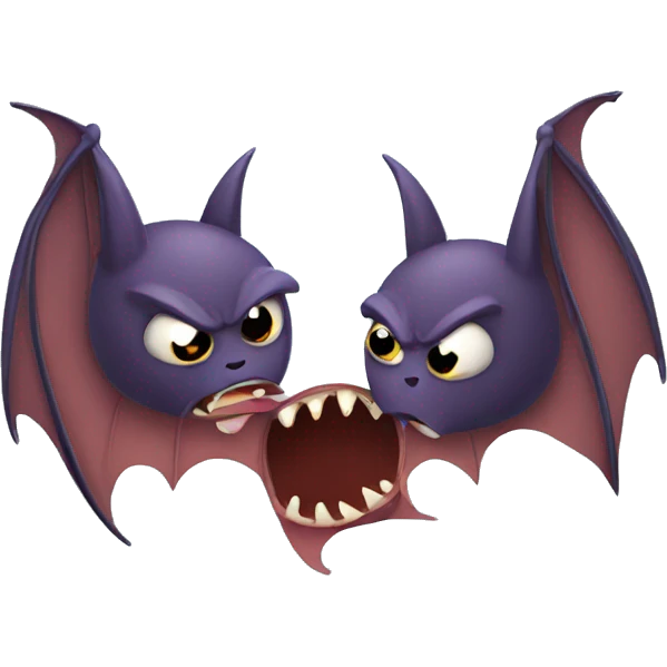 two angry bats facing each other emoji