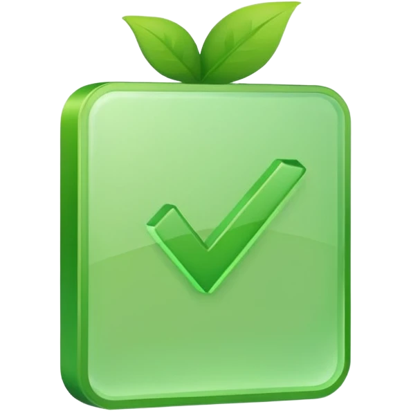 green checkmark in the form of a checkbox, simple, clear, no text, variation 1 emoji