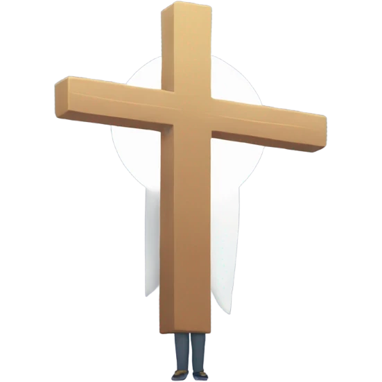 Person praise Jesus cross emoji
