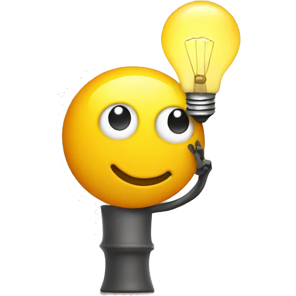 stickman with lightbulb head emoji