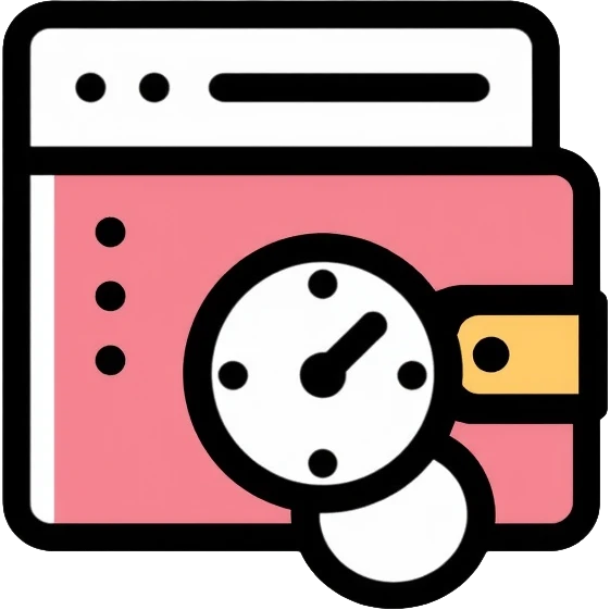 wallet with a clock on it, representing quick services at affordable prices emoji