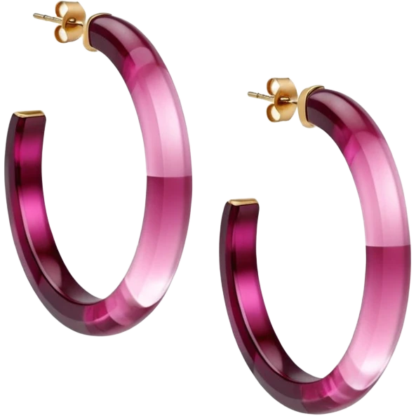  colorshifting burgundy to pink to pale pink  realistic gemstone hoop earrings
 emoji
