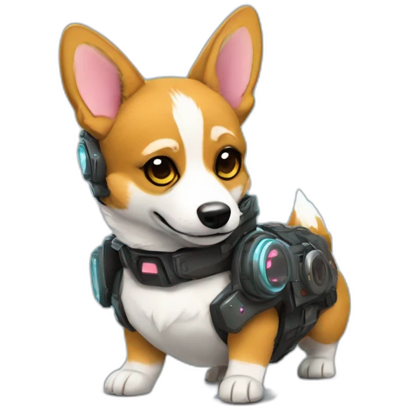 cyberpunk corgi from the future emoji