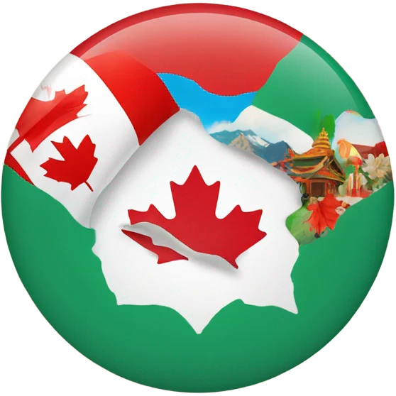 Best wishes for 2025 with images of Canada and Taiwan emoji