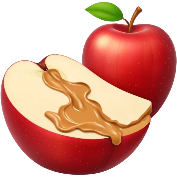 sliced apple with peanutbutter emoji