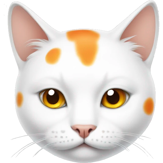 fat white cat with orange spots emoji