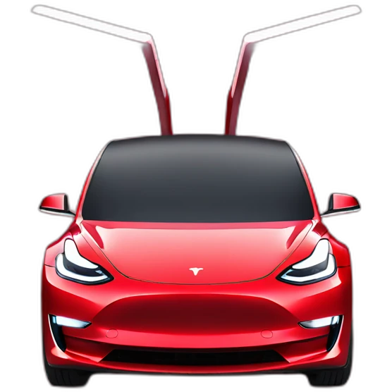 Tesla model 3 red from the front emoji