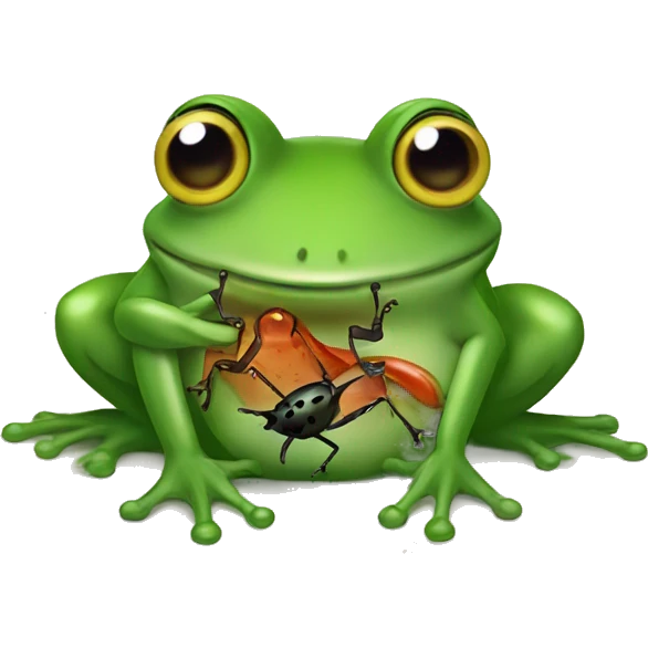 Frog eating a bug emoji