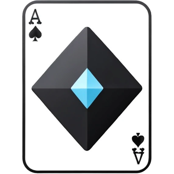 3d diamond shape matte black. diamond shape like on a playing card emoji
