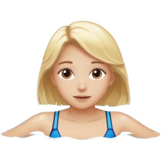 Girl blonde hair brown eyes swimming emoji emoji