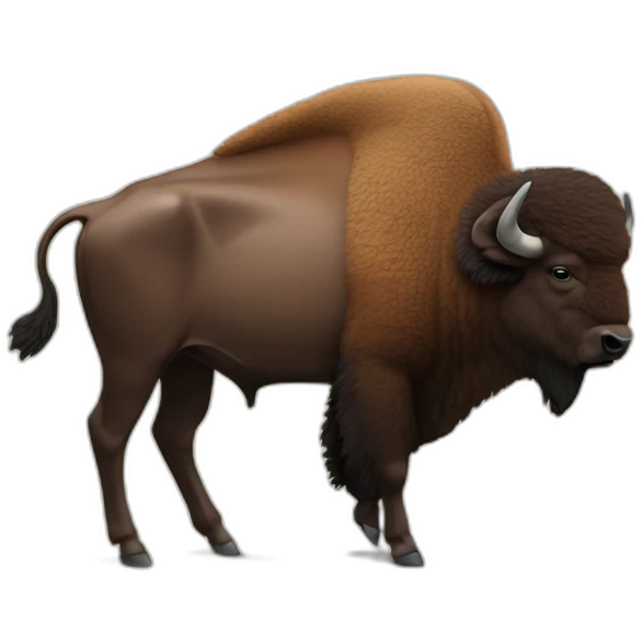 A bison in front of a computer  emoji