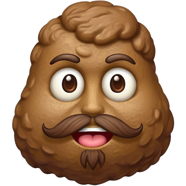 A poop with a goatee  emoji