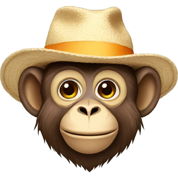 monkey in summer hat emoji