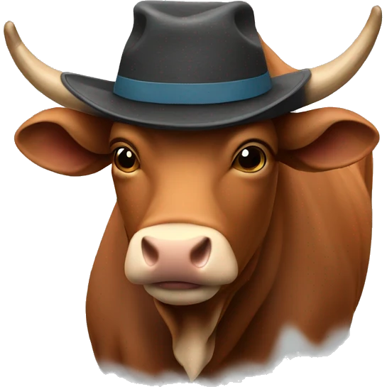 Ox with hat emoji