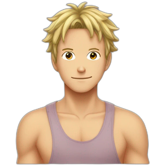 Adolescent en mode one piece avec des cheveux brain emoji